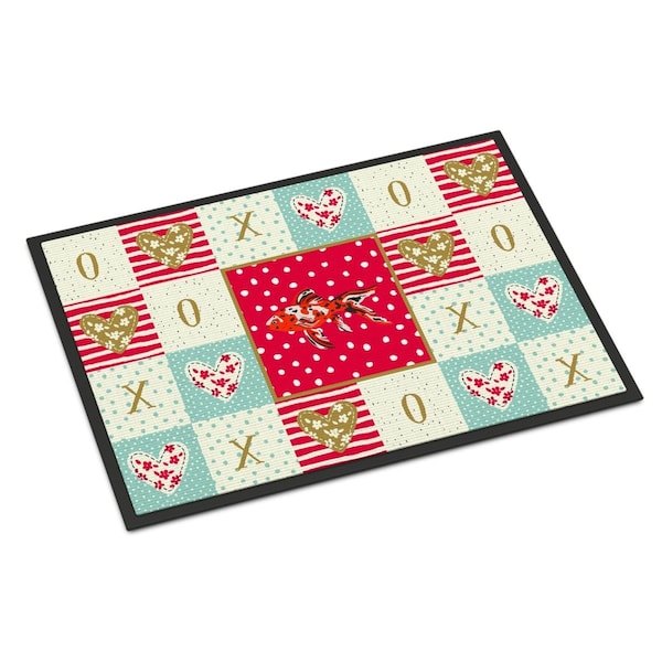 Carolines Treasures 24 x 36 in. Shubunkin Goldfish Love Indoor or Outdoor Mat CK5478JMAT - main